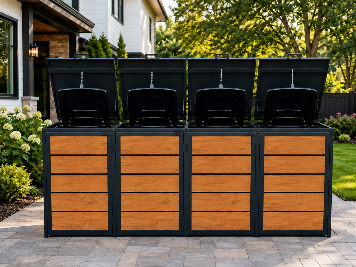 Steelium™ Quadruple Trash Enclosure
