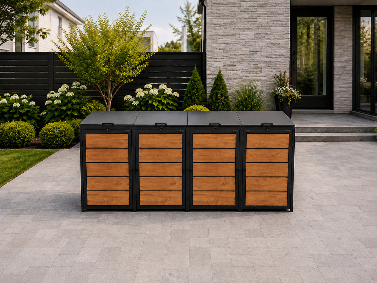 Steelium™ Quadruple Trash Enclosure