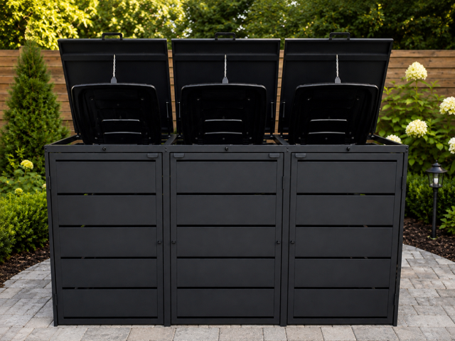Steelium™ Triple Trash Enclosure