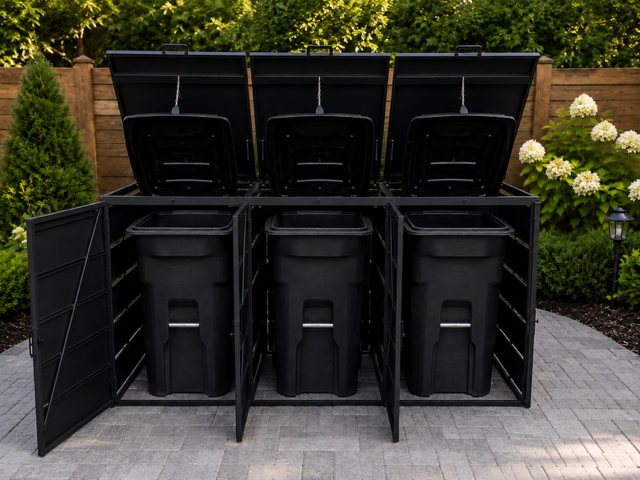 Steelium™ Triple Trash Enclosure