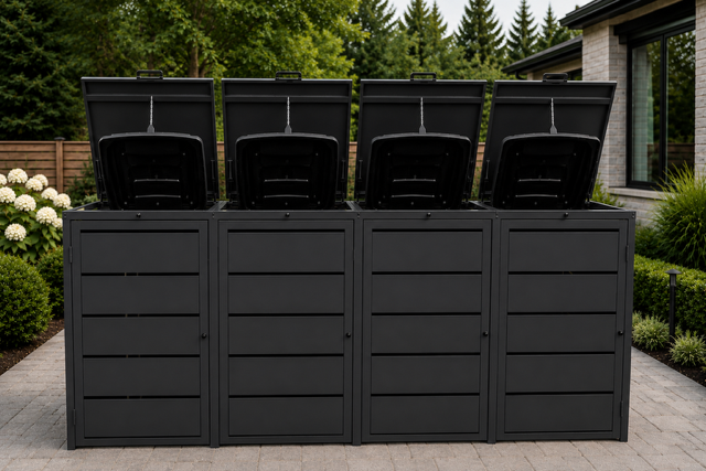 Steelium™ Quadruple Trash Enclosure