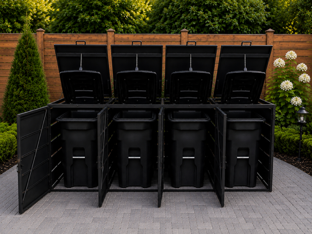 Steelium™ Quadruple Trash Enclosure