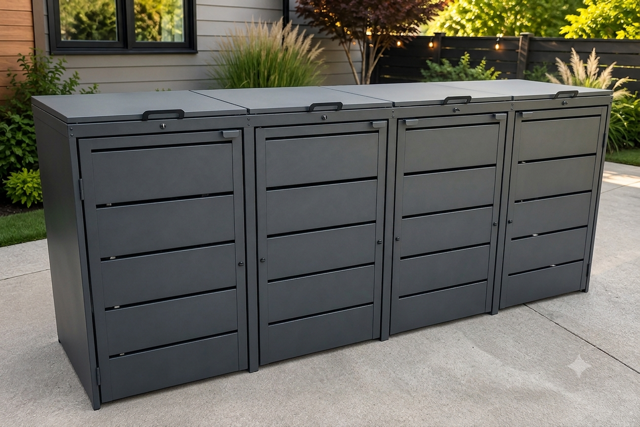 Steelium™ Quadruple Trash Enclosure