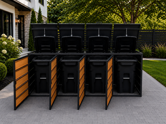 Steelium™ Quadruple Trash Enclosure